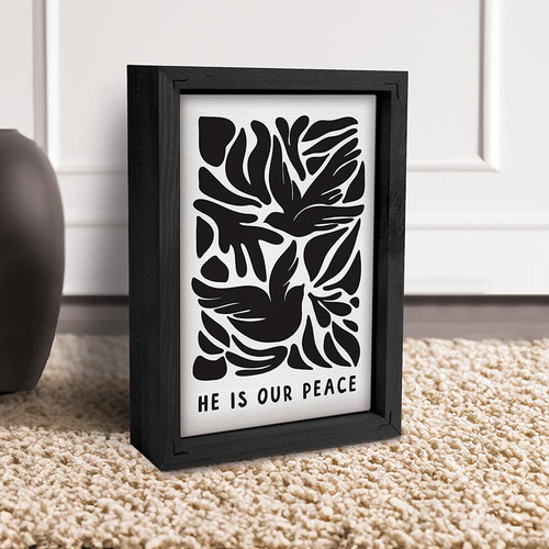 p. graham dunn Framed Linen Art - He Is Our Peace