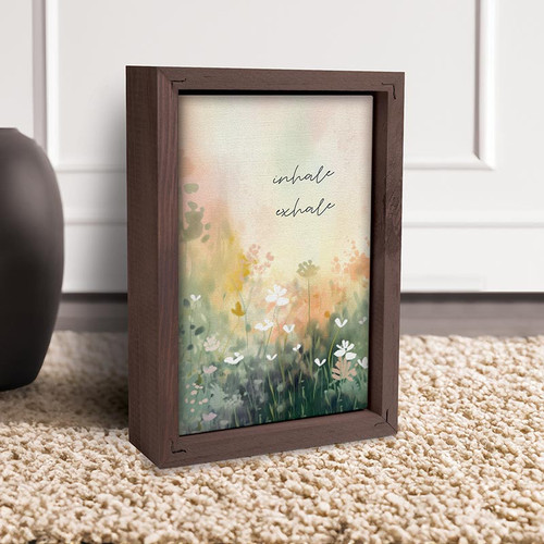 p. graham dunn Framed Linen Art - Inhale Exhale