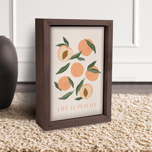 p. graham dunn Framed Linen Art - Life Is Peachy