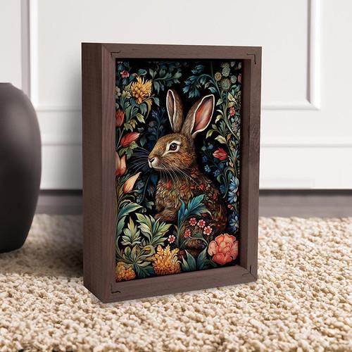 p. graham dunn Framed Linen Art - Rabbit