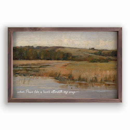 P. Graham Dunn Framed Linen Art - When Peace