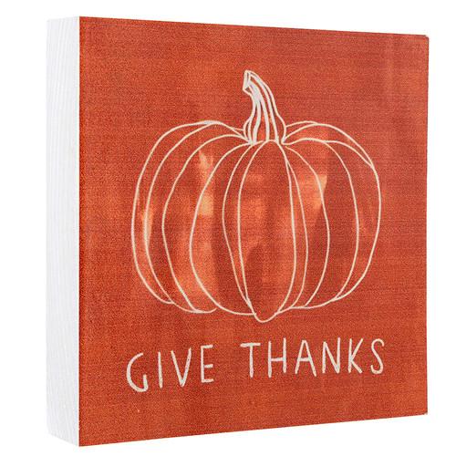 P. Graham Dunn Give Thanks Orange Wood Block