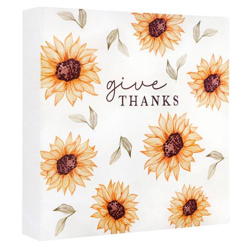 P. Graham Dunn Give Thanks Sunflower Wood Block
