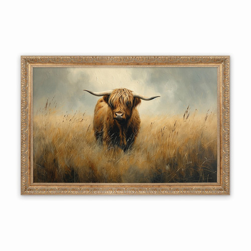 P. Graham Dunn Gold Frame - Highland Cow