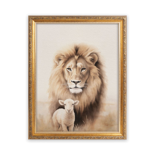 P. Graham Dunn Gold Frame - Lion & Lamb