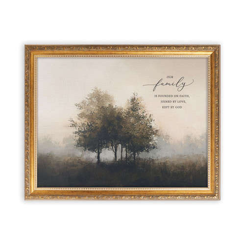 P. Graham Dunn Gold Framed Linen Art - Our Family