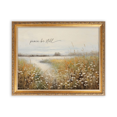 P. Graham Dunn Gold Framed Linen Art - Peace Be Still