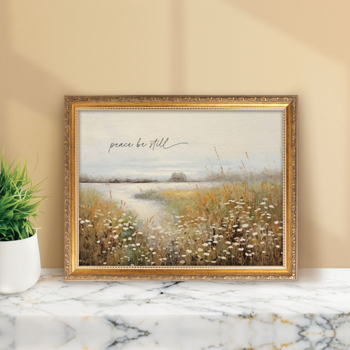 p. graham dunn Gold Framed Linen Art - Peace Be Still