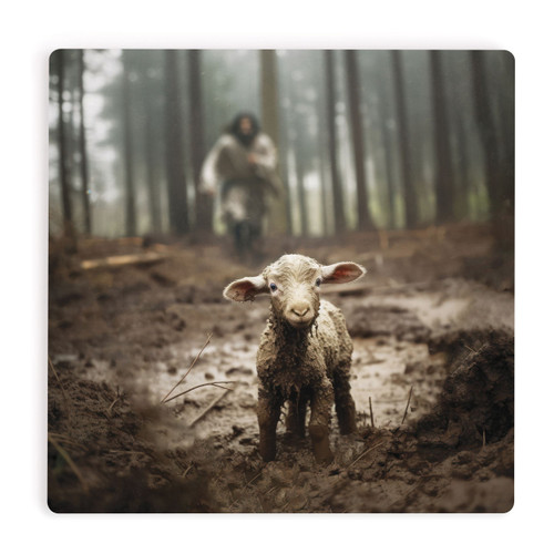 P. Graham Dunn I Am Found Collection Coaster - Lamb