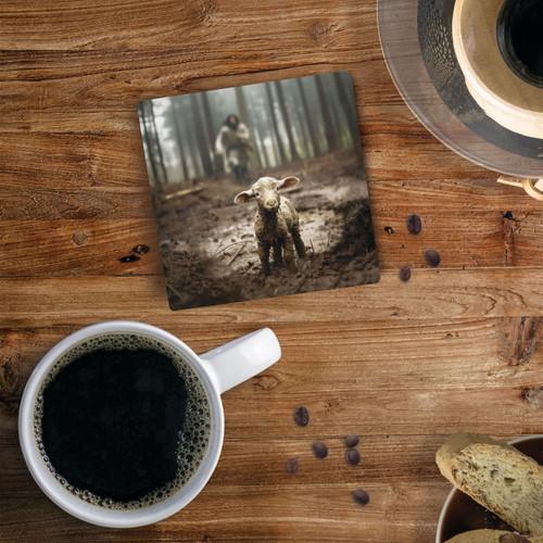 p. graham dunn I Am Found Collection Coaster - Lamb
