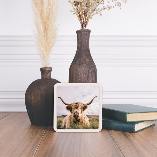 P. Graham Dunn Mini Ceramic Sign - Highland Cow