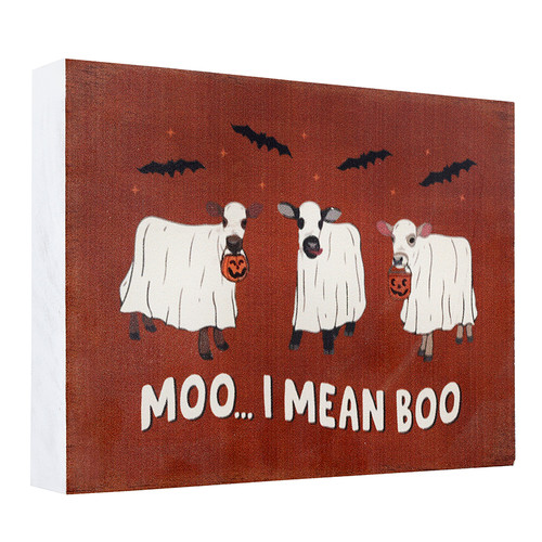 P. Graham Dunn Moo I Mean Boo Wood Block