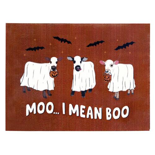 p. graham dunn Moo I Mean Boo Wood Block