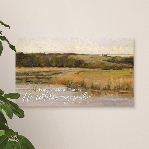 p. graham dunn Pallet Decor - He Leads Me