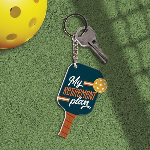 p. graham dunn Pickleball Keychain - My Retirement