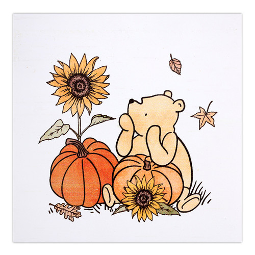 p. graham dunn Pooh Sunflower Wood Block