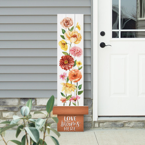p. graham dunn Porch Sign - Love Blooms