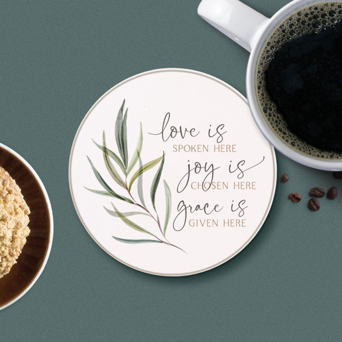 p. graham dunn Round Coaster - Love Is Spoken