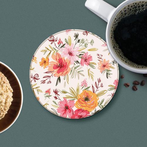 P. Graham Dunn Round Coaster - White Floral