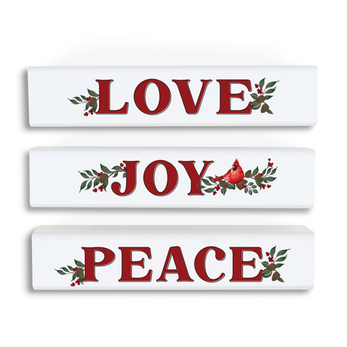 P. Graham Dunn Stick Signs Set - Peace Joy Love - 3pcs