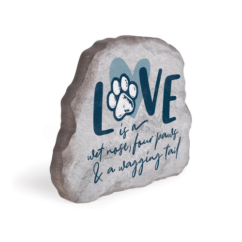 P. Graham Dunn Stone Sign - Love Is A Wet Nose