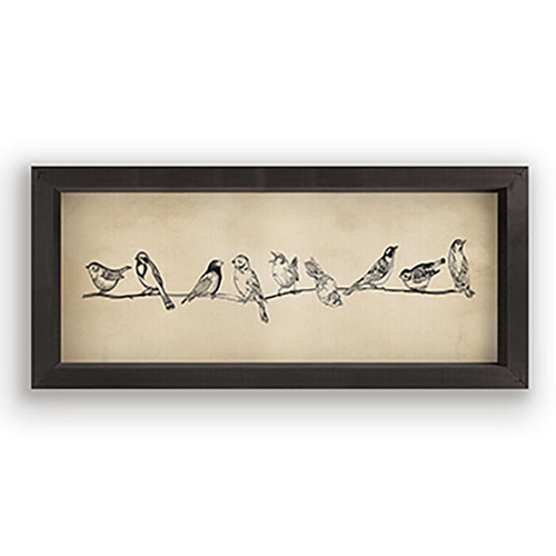 P. Graham Dunn Tea & Ink Framed Linen Art - Birds