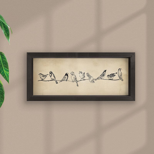 p. graham dunn Tea & Ink Framed Linen Art - Birds