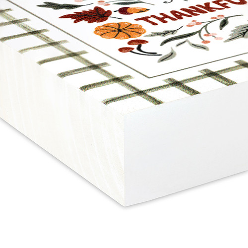 P. Graham Dunn Thankful Green Stripes Wood Block