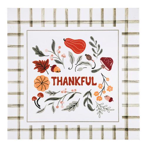 p. graham dunn Thankful Green Stripes Wood Block