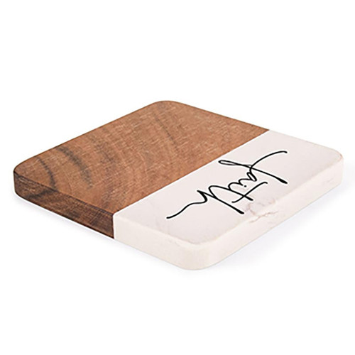 P. Graham Dunn Wood Square Coaster Set - Faith - 4/pk