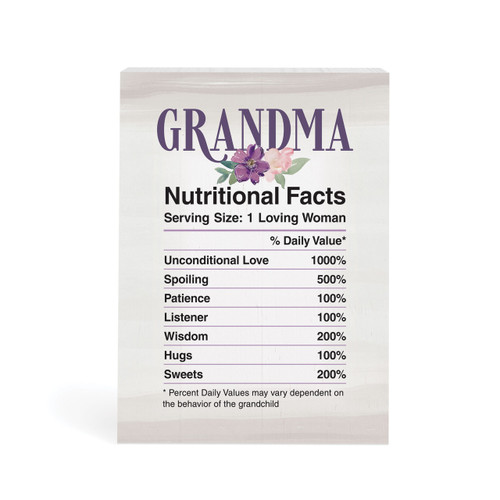P. Graham Dunn Word Block - Grandma Nutritional Facts