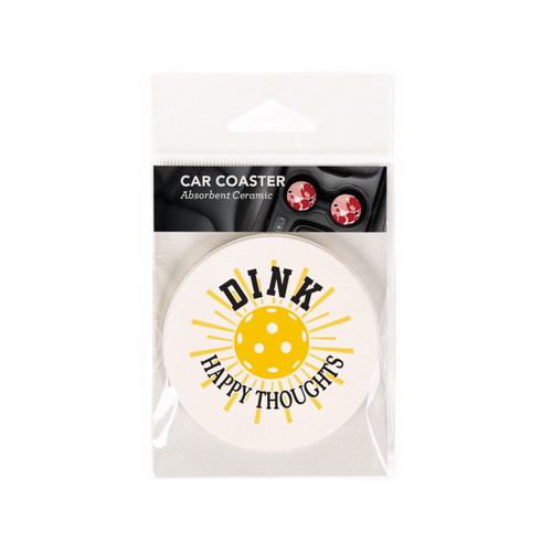 P. Graham Dunn Pickleball Car Coaster (Retail Pack) - Dink Happy Thoughts