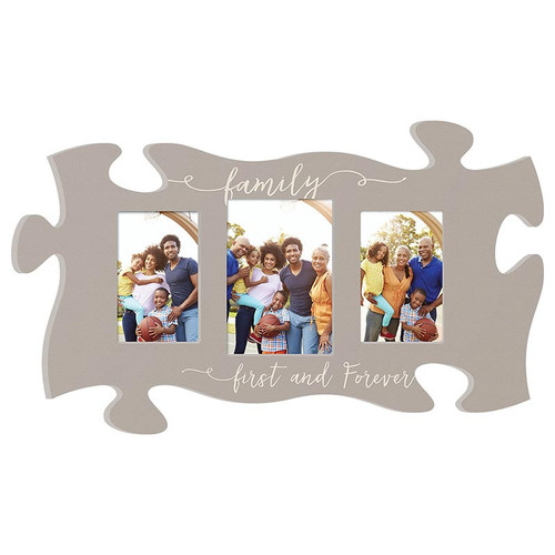 p. graham dunn Puzzle Pieces Artwork Photo Frame - Family First Collage