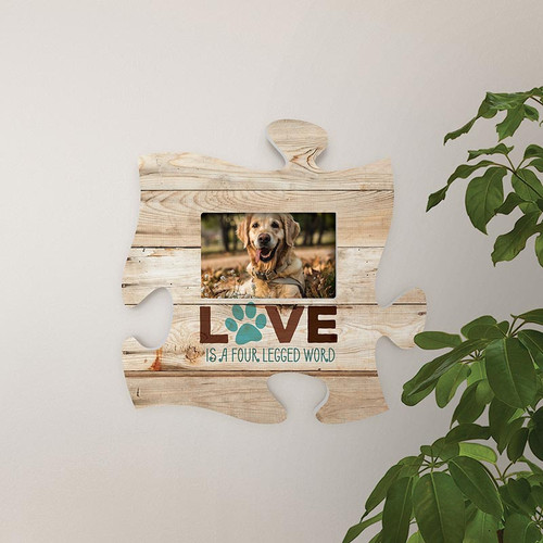 P. Graham Dunn Puzzle Pieces Artwork Photo Frame - Four Legged Word