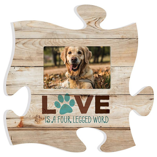 p. graham dunn Puzzle Pieces Artwork Photo Frame - Four Legged Word