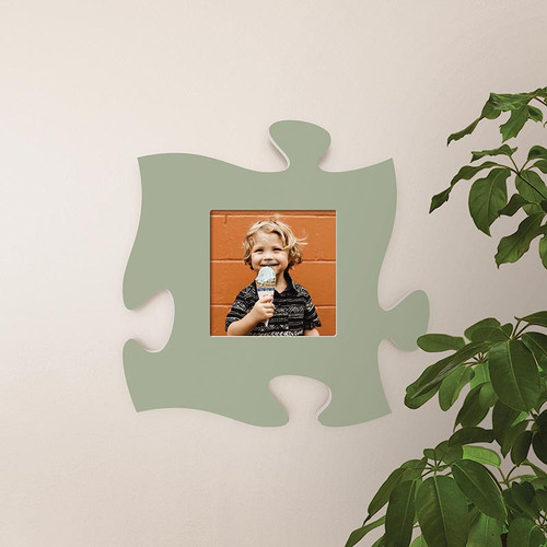P. Graham Dunn Puzzle Pieces Artwork Photo Frame - Green