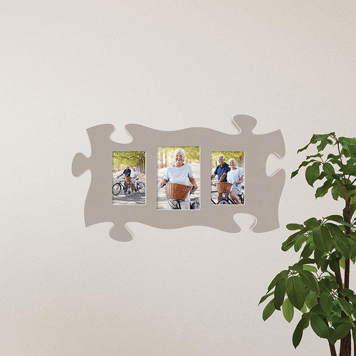 P. Graham Dunn Puzzle Pieces Artwork Photo Frame - Grey Collage