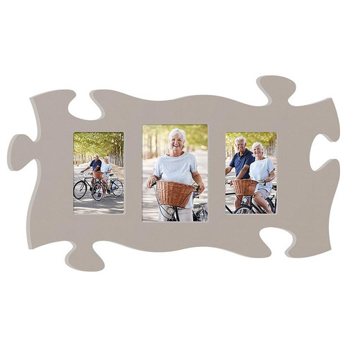p. graham dunn Puzzle Pieces Artwork Photo Frame - Grey Collage