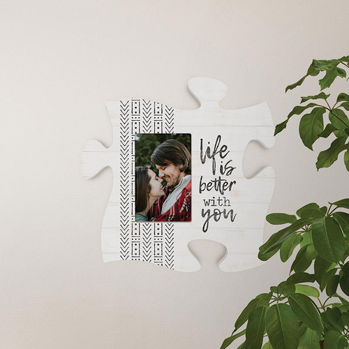 P. Graham Dunn Puzzle Pieces Artwork Photo Frame - Life Is Better With You