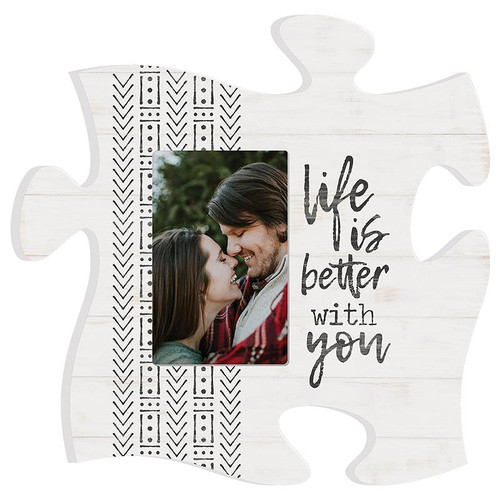 p. graham dunn Puzzle Pieces Artwork Photo Frame - Life Is Better With You