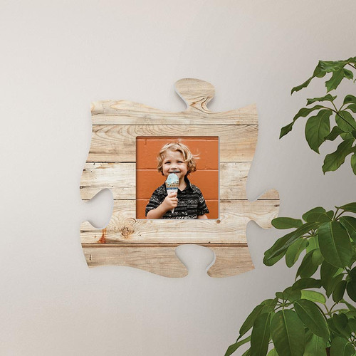 P. Graham Dunn Puzzle Pieces Artwork Photo Frame - Maple Wood