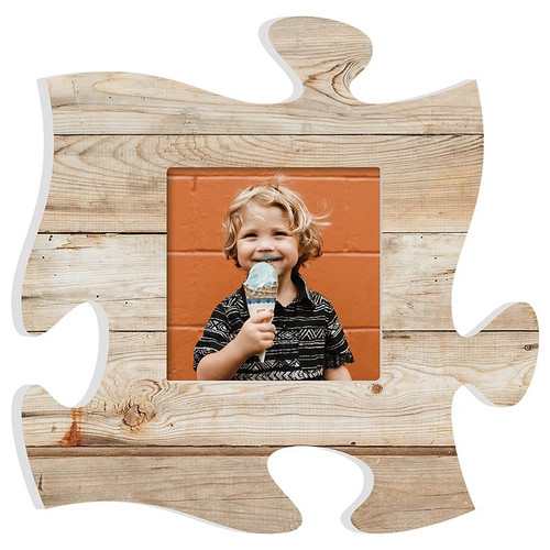 p. graham dunn Puzzle Pieces Artwork Photo Frame - Maple Wood