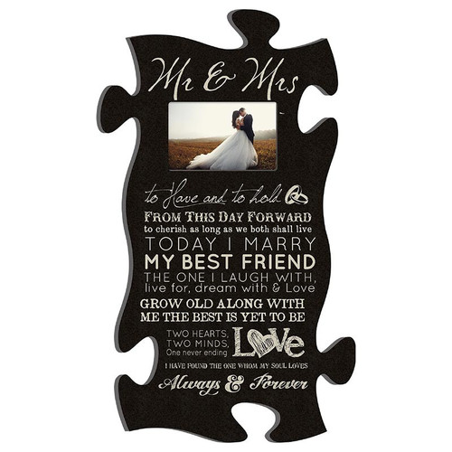 p. graham dunn Puzzle Pieces Artwork Photo Frame - Mr & Mrs