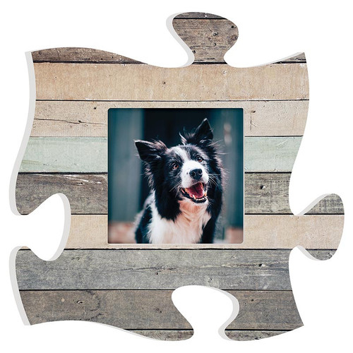 p. graham dunn Puzzle Pieces Artwork Photo Frame - Multi-Colored Wood