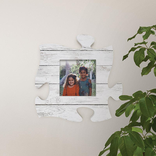 P. Graham Dunn Puzzle Pieces Artwork Photo Frame - White Wood