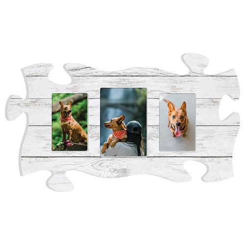 p. graham dunn Puzzle Pieces Artwork Photo Frame - White Wood Collage