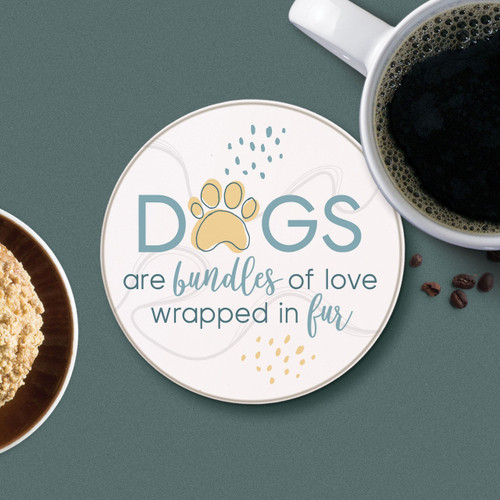 p. graham dunn Round Coaster - Dogs Are Bundles Of Love