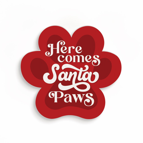 P. Graham Dunn Small Christmas Shape Sign - Here Comes Santa