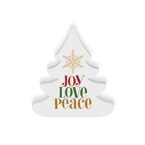 P. Graham Dunn Small Christmas Shape Sign - Joy Love Peace