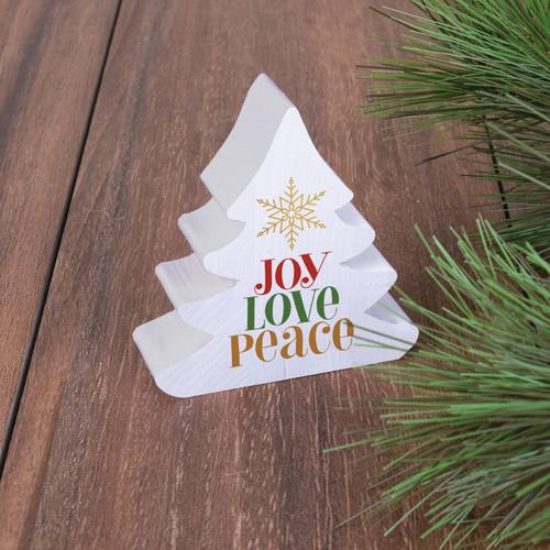 p. graham dunn Small Christmas Shape Sign - Joy Love Peace